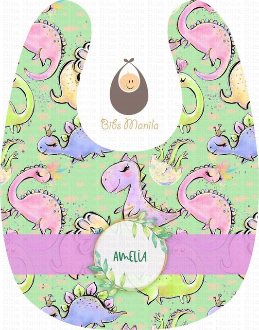 Dino Girl Party In Honeydew Bibs