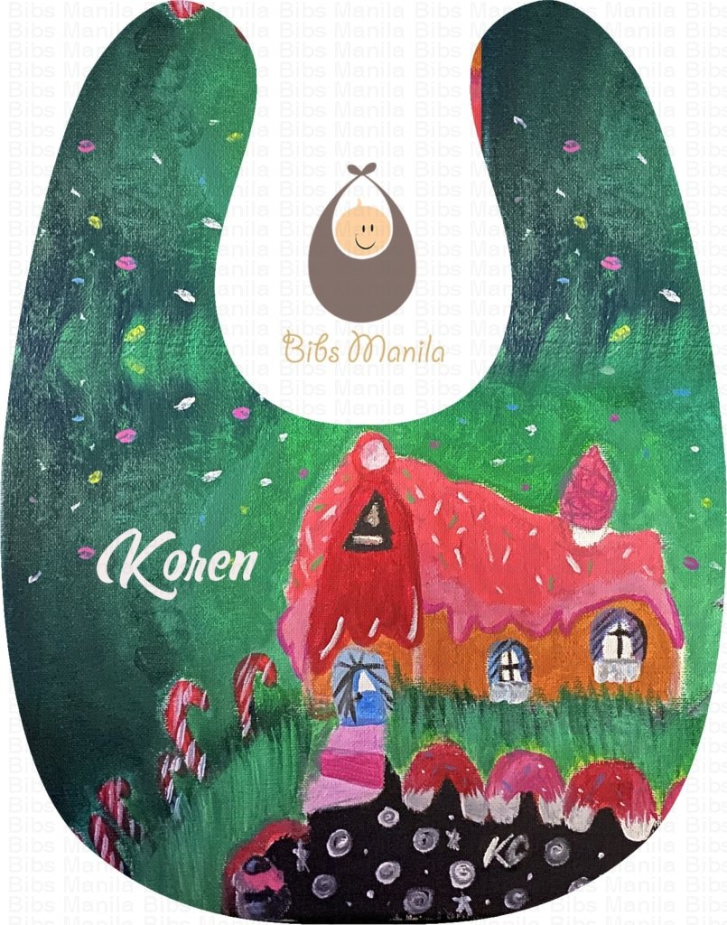 Hand-Painted Bib 22: Gingerbread House Bibs